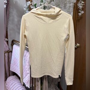 Duckworth Women's Cream Long-Sleeve thermal Hooded Tee